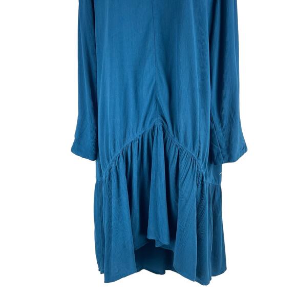 Soft Surroundings Mirabella Moroccan Ruffle Dress Lagenlook Teal Size M - Picture 4 of 8
